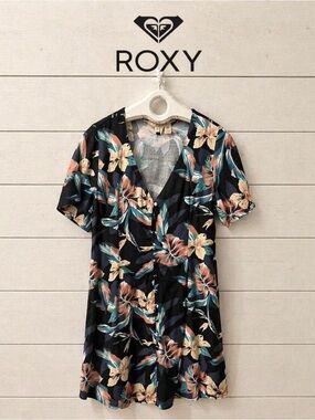 Floral Button-Front Mini Dress - Roxy XS